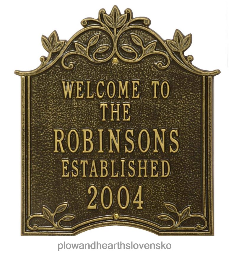 Plow & Hearth hliníková svadobná plaketa brečtan - bronz/zlatá 6P208P1534 domáce potreby