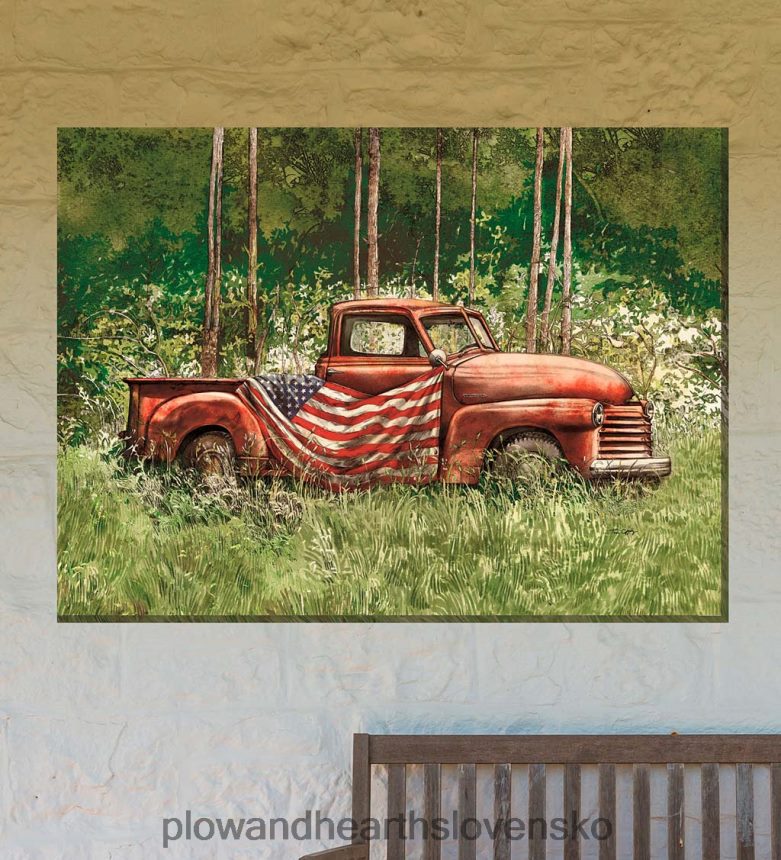 Plow & Hearth vintage patriot vnútorné/vonkajšie plátno na stenu umenie 6P208P1554 domáce potreby