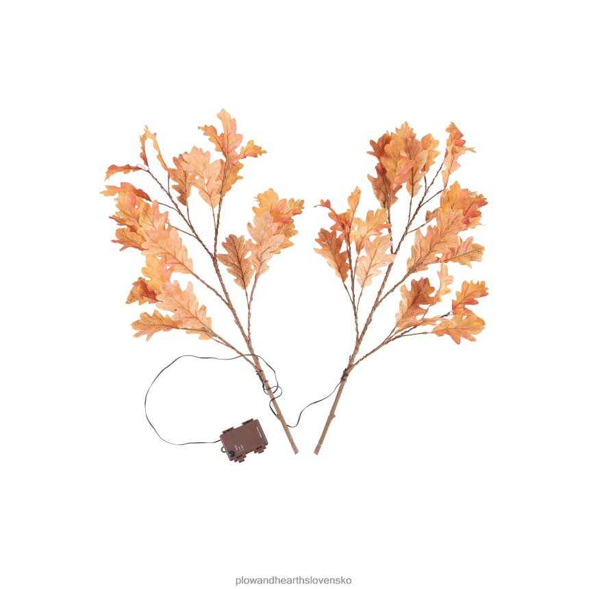 Plow & Hearth vnútorné/vonkajšie osvetlené hrdzavé dubové konáre, sada 2 ks 6P208P1564 domáce potreby