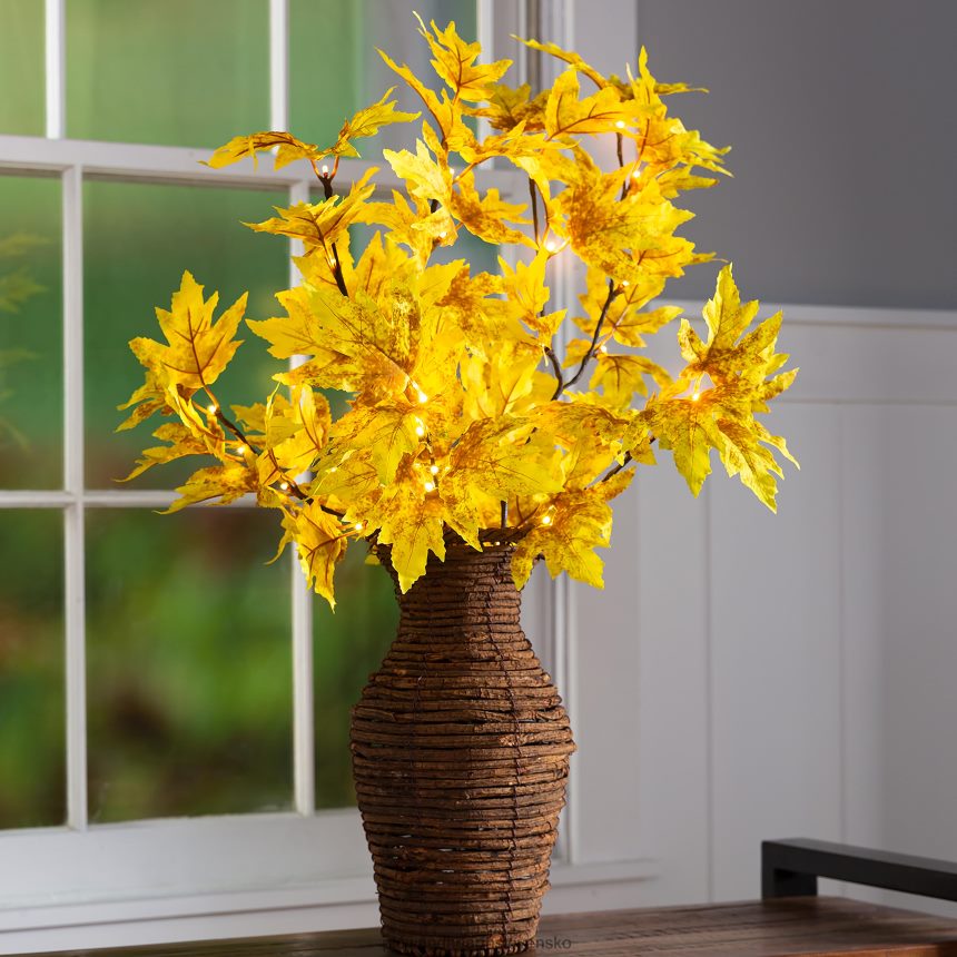 Plow & Hearth vnútorné/vonkajšie osvetlené zlaté konáre cukrového javora, sada 2 ks 6P208P1579 domáce potreby