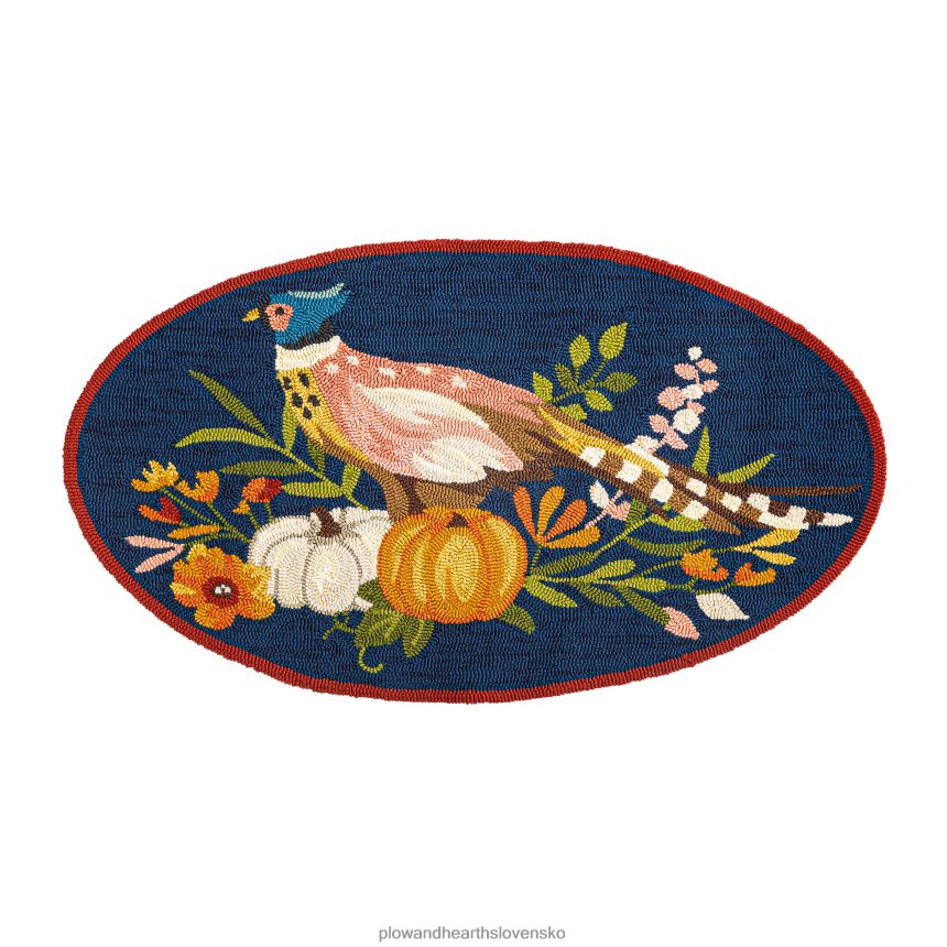 Plow & Hearth vnútorný/vonkajší jesenný koberček z polypropylénového háku v tvare bažanta 6P208P1523 domáce potreby