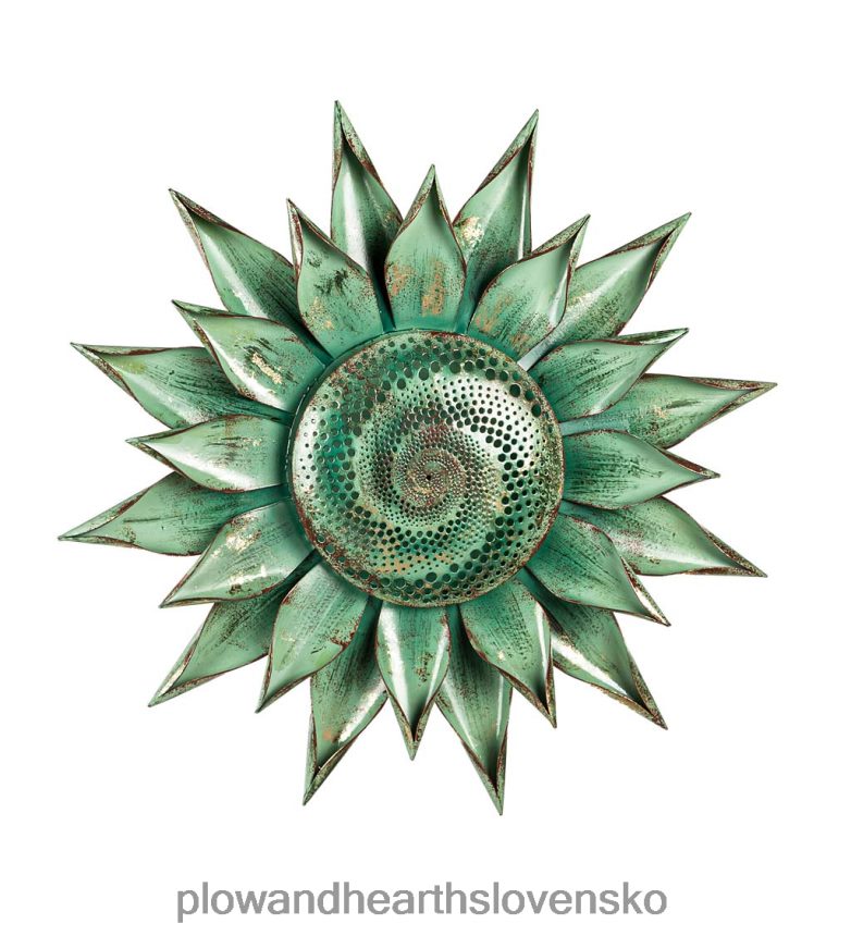 Plow & Hearth zelenomodrá sukulentná distressed metal wall art 6P208P1502 domáce potreby