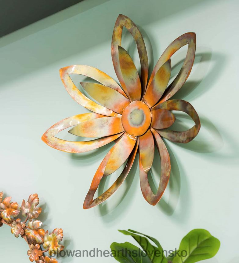 Plow & Hearth medená kvetinová vonkajšia dekorácia na stenu 6P208P1641 domáce potreby