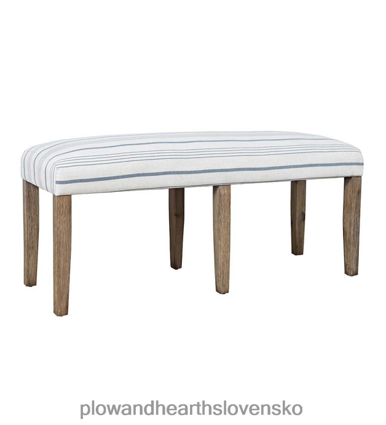 Plow & Hearth čalúnená chrbtová lavica hatteras - modrý pruh 6P208P2064 domáce potreby