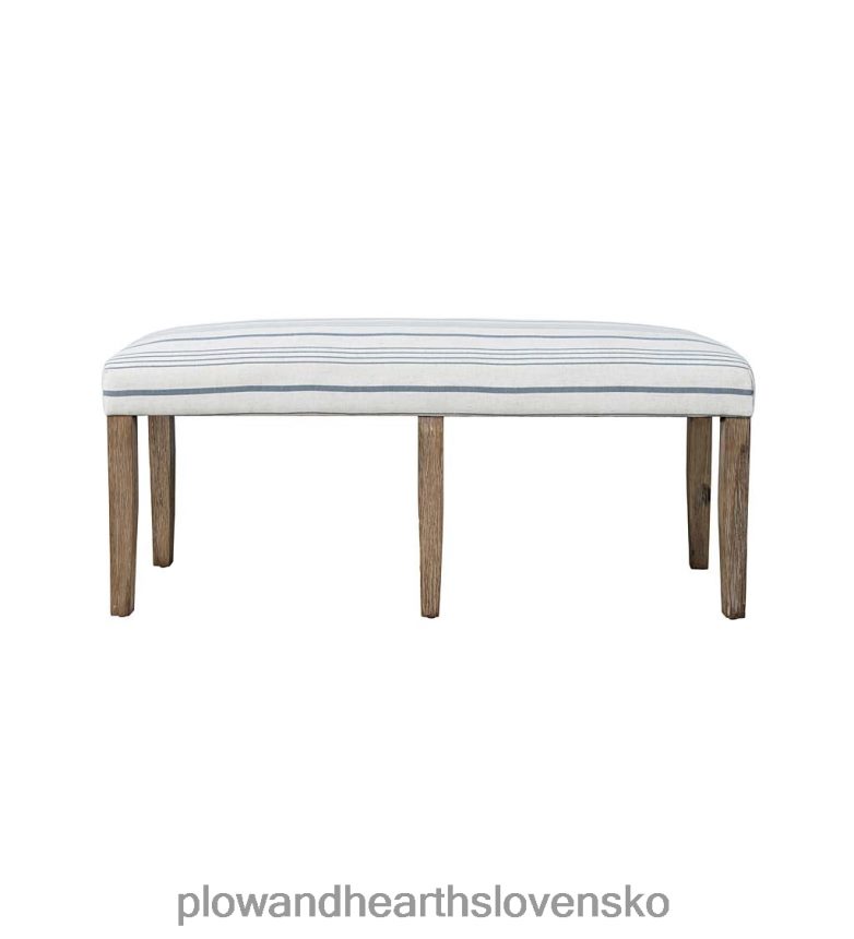Plow & Hearth čalúnená chrbtová lavica hatteras - modrý pruh 6P208P2064 domáce potreby
