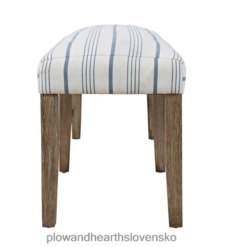 Plow & Hearth čalúnená chrbtová lavica hatteras - modrý pruh 6P208P2064 domáce potreby