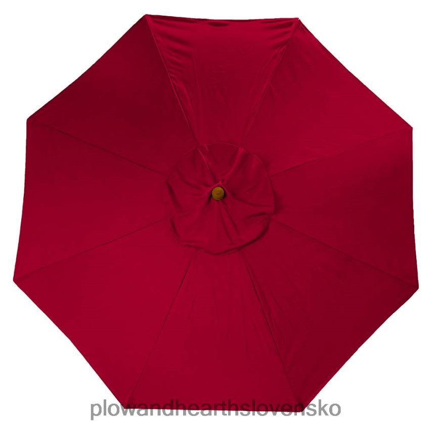 Plow & Hearth klasický slnečník na terasu s hliníkovou tyčou, 7' dia. - stodola červená 6P208P1460 domáce potreby