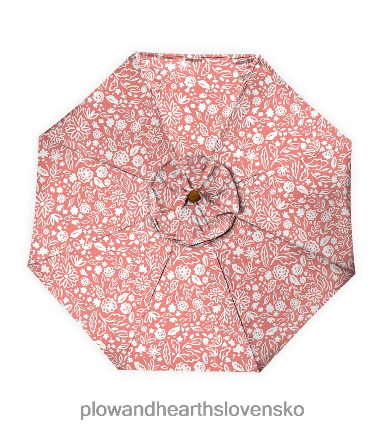 Plow & Hearth klasický slnečník na terasu s hliníkovou tyčou, 7' dia. - stodola červená 6P208P1460 domáce potreby