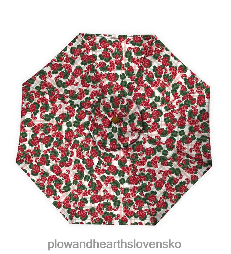 Plow & Hearth klasický slnečník na terasu s hliníkovou tyčou, 7' dia. - stodola červená 6P208P1460 domáce potreby