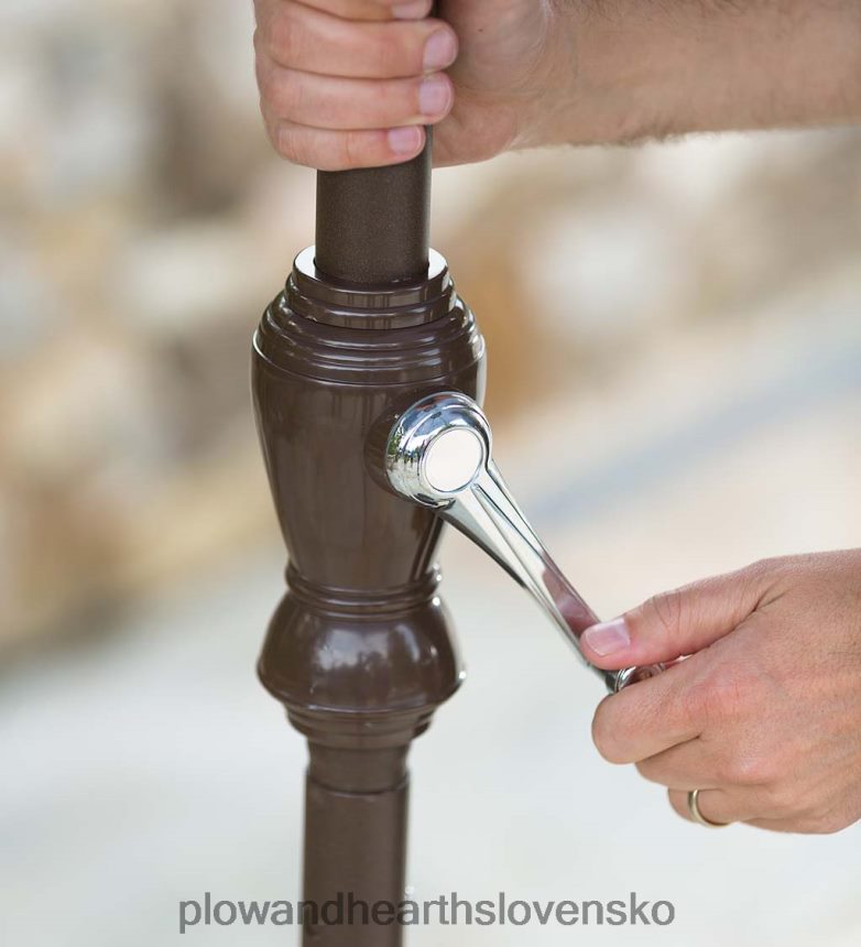 Plow & Hearth klasický slnečník na terasu s hliníkovou tyčou, 7' dia. - stodola červená 6P208P1460 domáce potreby