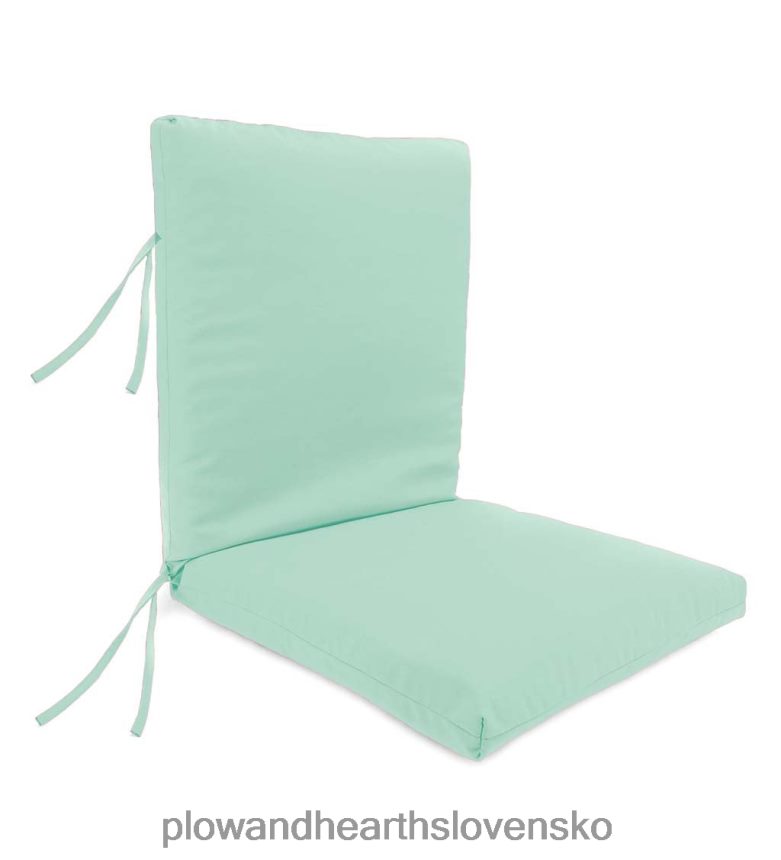 Plow & Hearth klasický vankúš na klubovú stoličku s väzbami, 22" x 44" x 4" - pokojná modrá 6P208P1188 domáce potreby