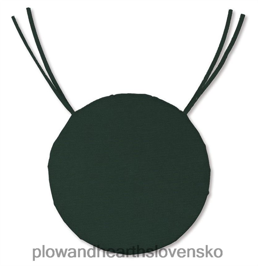 Plow & Hearth polyesterový klasický okrúhly vankúš na stoličku so zaväzovaním, hrúbka 16" x 2" - lesná zelená 6P208P1211 domáce potreby