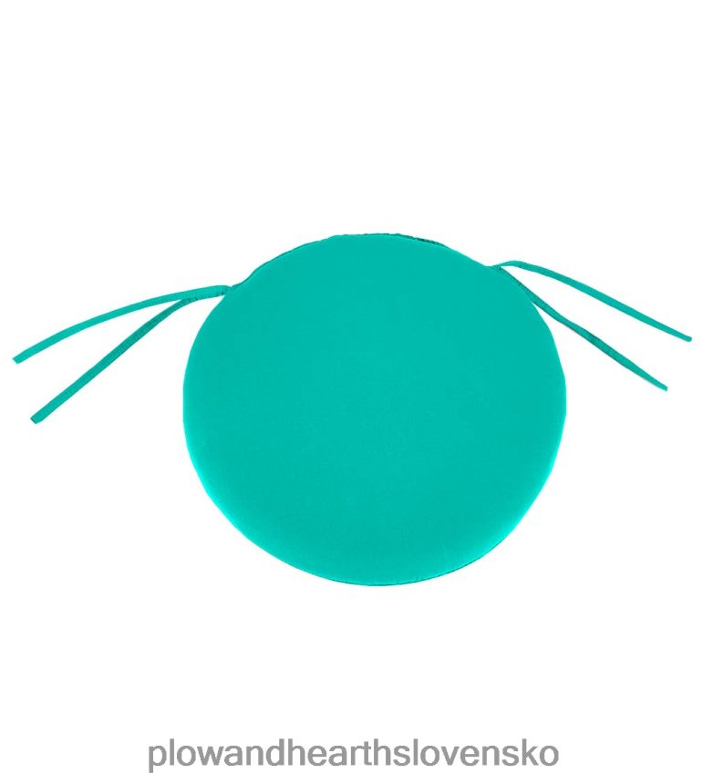 Plow & Hearth polyesterový klasický okrúhly vankúš na stoličku so zaväzovaním, hrúbka 16