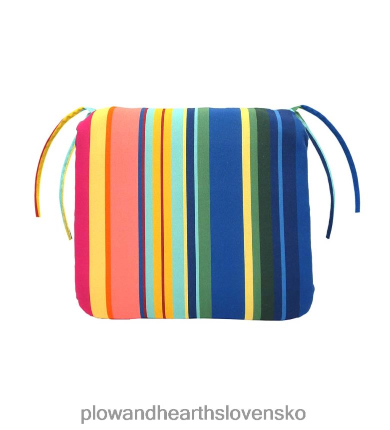 Plow & Hearth polyesterové klasické podušky na stoličky s viazaním, 18 1/2