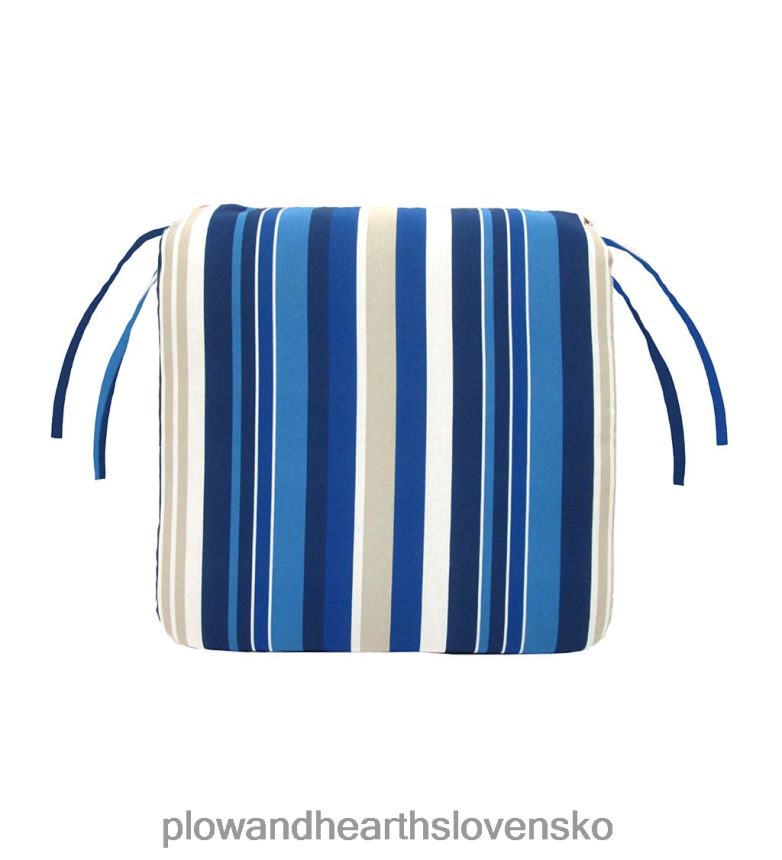 Plow & Hearth polyesterový klasický vankúš na stoličku s väzbami, 19 1/2