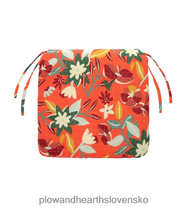 Plow & Hearth polyesterový klasický vankúš na stoličku s väzbami, 19 1/2