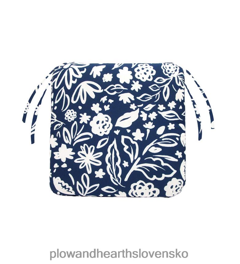 Plow & Hearth polyesterový klasický vankúš na stoličku s väzbami, 19 1/2