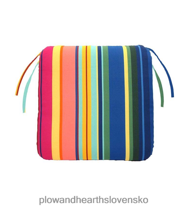 Plow & Hearth polyesterový klasický vankúš na stoličku s väzbami, 19 1/2