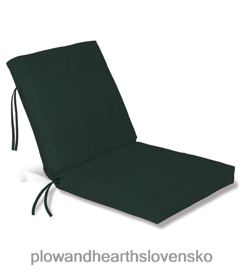 Plow & Hearth polyesterový klasický veľký vankúš na klubovú stoličku so zaväzovaním, 44" x 22" s pántom 22" zdola - lesná zelená 6P208P1202 domáce potreby