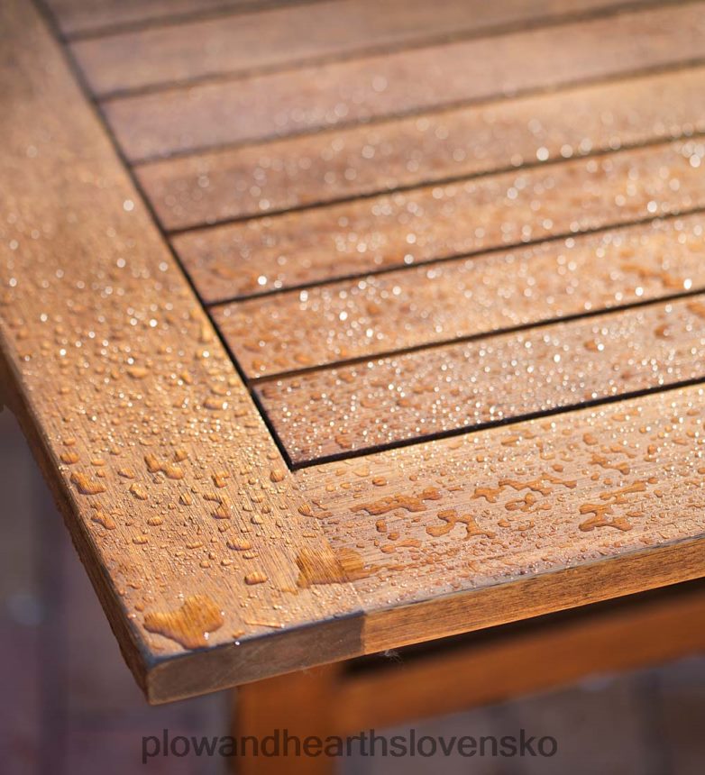 Plow & Hearth Kolekcia vonkajšieho nábytku Lancaster, rozťahovací stôl z eukalyptového dreva a 6 stoličiek 6P208P1123 domáce potreby