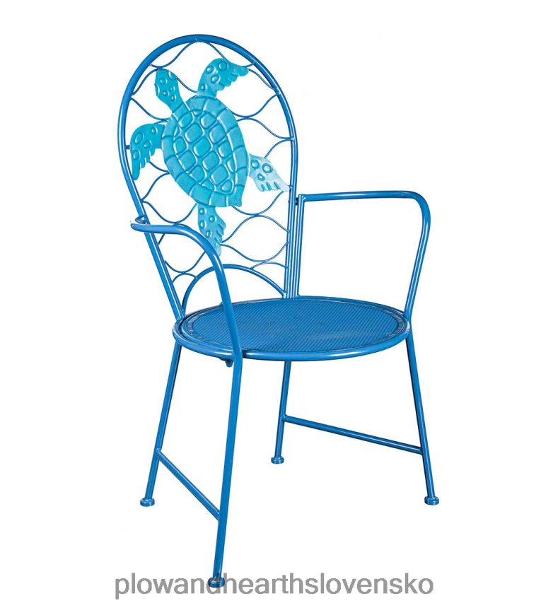 Plow & Hearth Kovová súprava vonkajšieho stola a stoličiek morská korytnačka 6P208P1173 domáce potreby