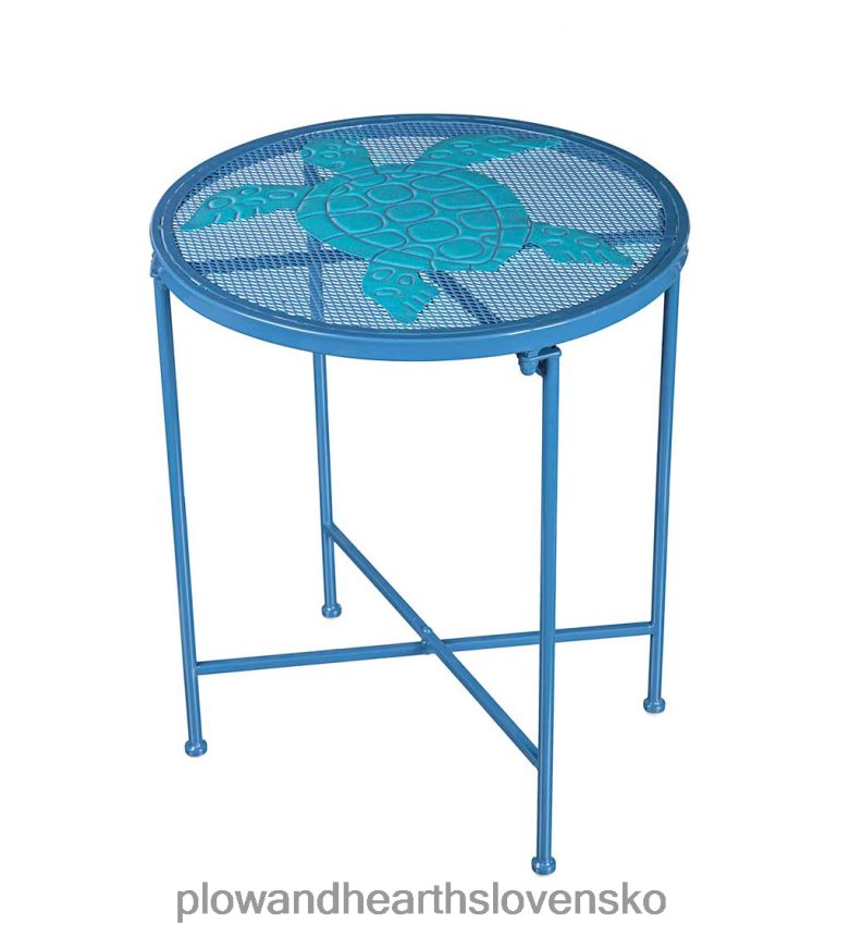 Plow & Hearth Kovová súprava vonkajšieho stola a stoličiek morská korytnačka 6P208P1173 domáce potreby