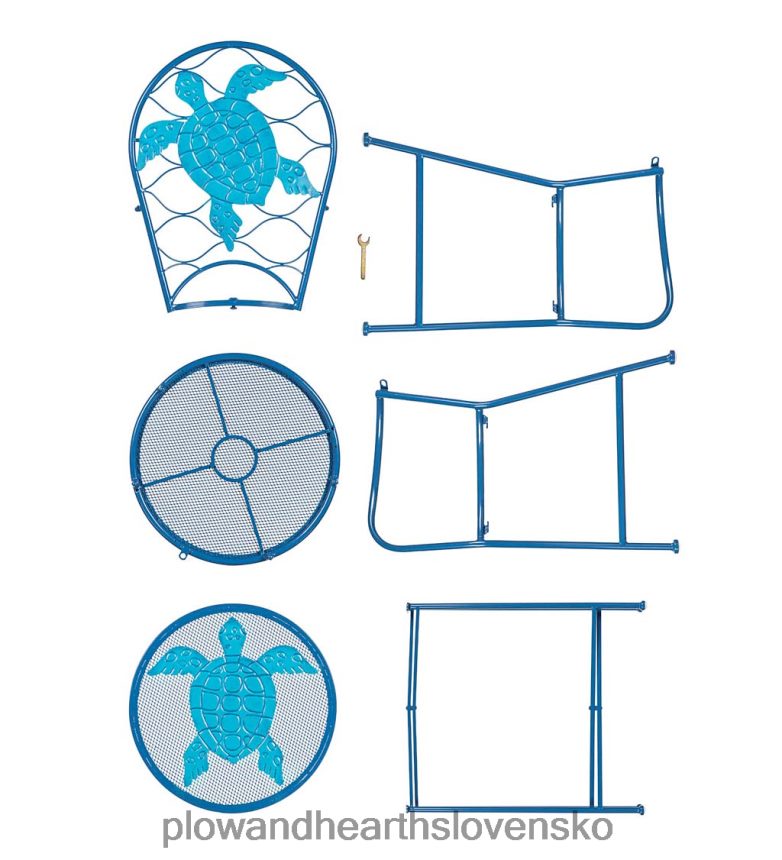 Plow & Hearth Kovová súprava vonkajšieho stola a stoličiek morská korytnačka 6P208P1173 domáce potreby