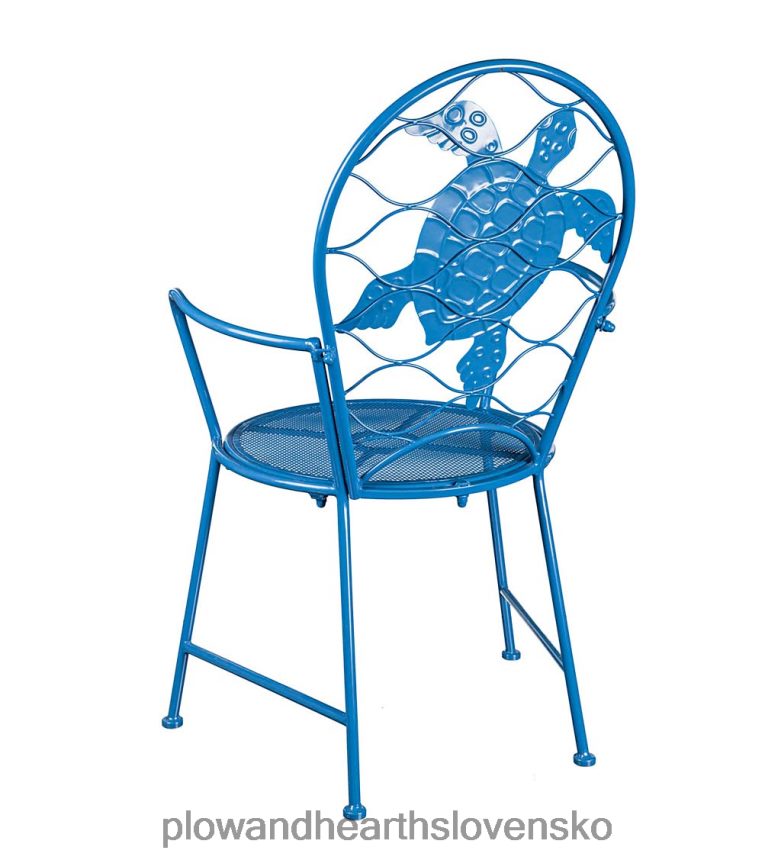 Plow & Hearth Kovová súprava vonkajšieho stola a stoličiek morská korytnačka 6P208P1173 domáce potreby