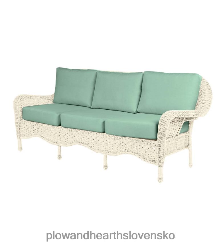 Plow & Hearth Prospect Hill vonkajšia prútená hlboká pohovka na sedenie s vankúšmi 6P208P1102 domáce potreby