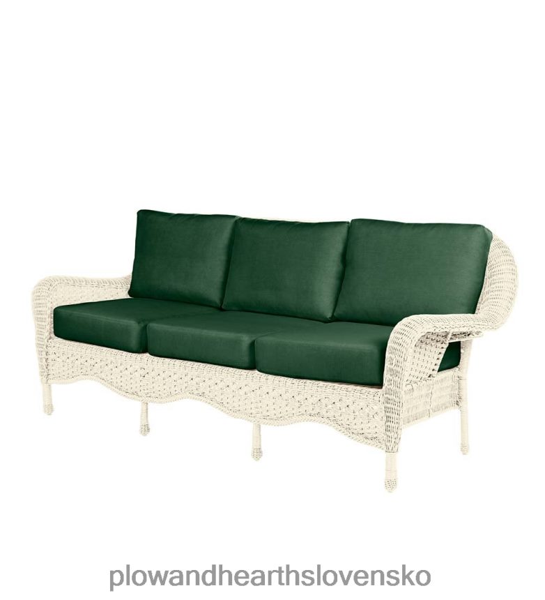 Plow & Hearth Prospect Hill vonkajšia prútená hlboká pohovka na sedenie s vankúšmi 6P208P1102 domáce potreby