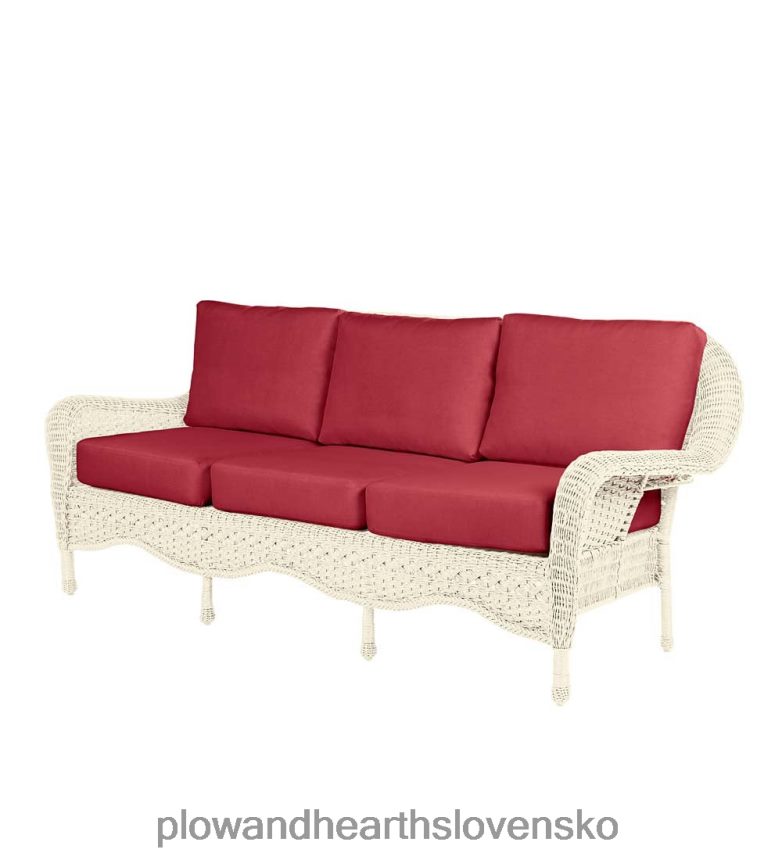 Plow & Hearth Prospect Hill vonkajšia prútená hlboká pohovka na sedenie s vankúšmi 6P208P1102 domáce potreby