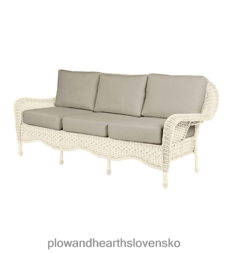 Plow & Hearth Prospect Hill vonkajšia prútená hlboká pohovka na sedenie s vankúšmi 6P208P1102 domáce potreby