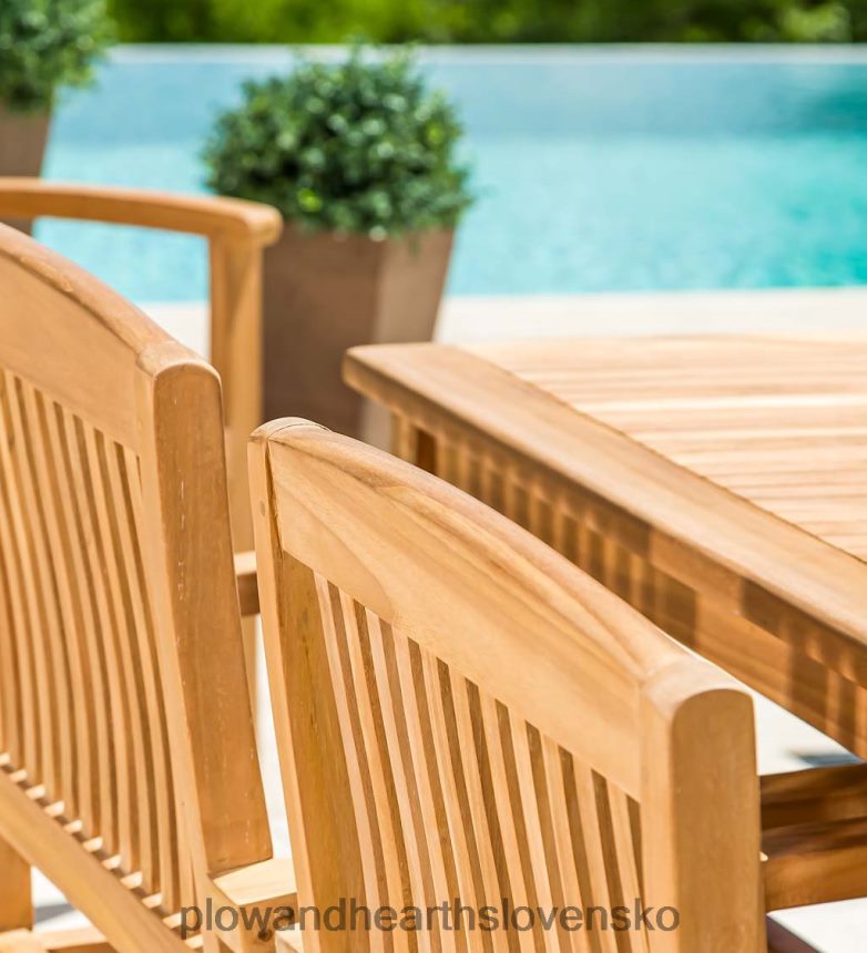 Plow & Hearth Stoličky z teakového dreva, sada 2 ks 6P208P1121 domáce potreby