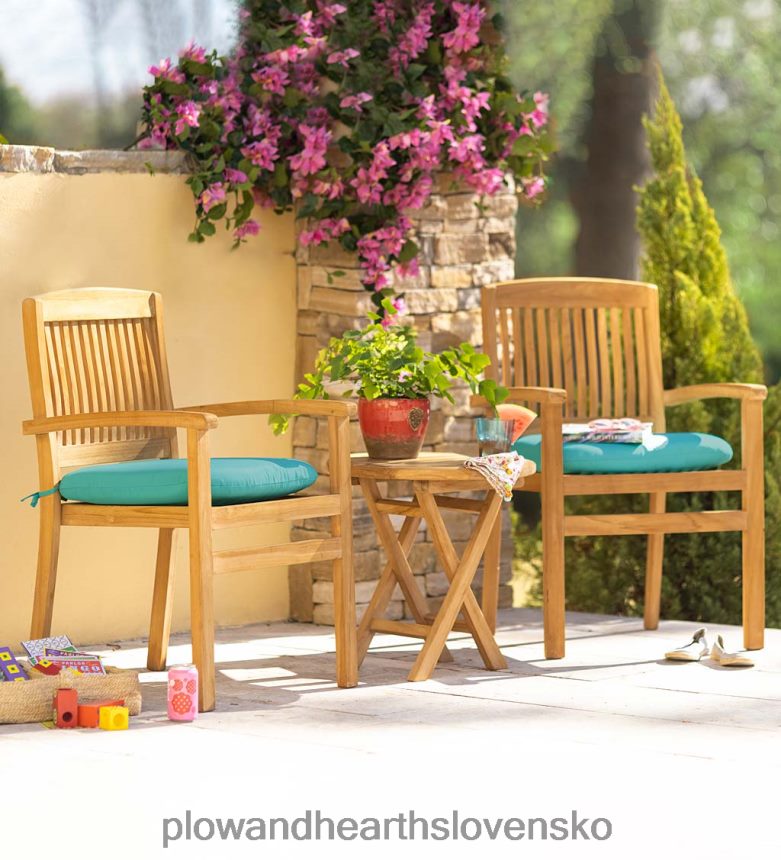 Plow & Hearth Stoličky z teakového dreva, sada 2 ks 6P208P1121 domáce potreby