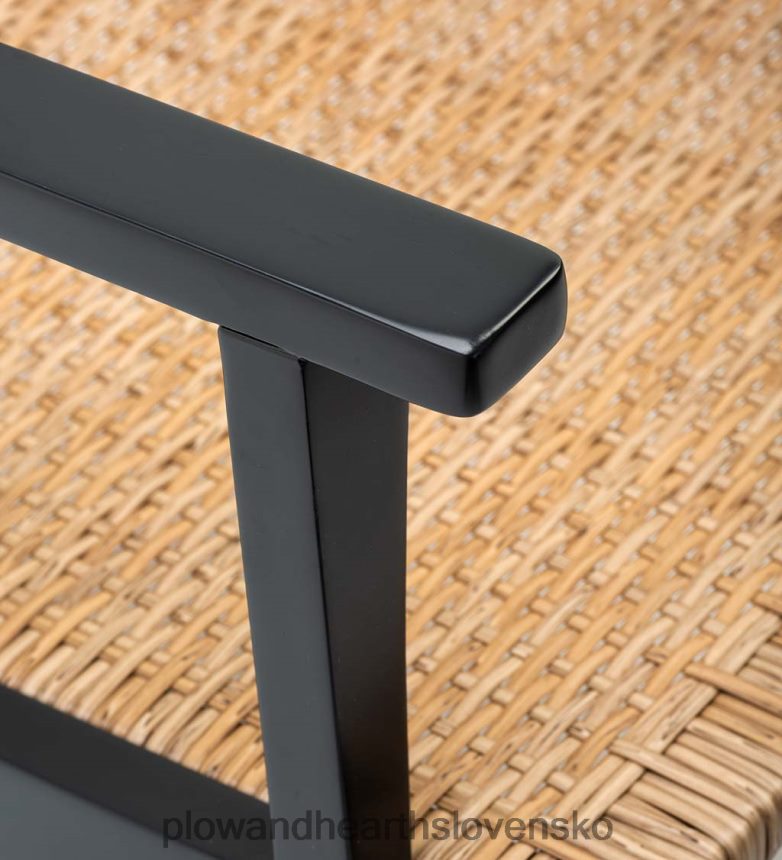 Plow & Hearth Vonkajší nábytok claytor eukalyptus, stolička a otoman, 2-dielna sada - čierna 6P208P1094 domáce potreby