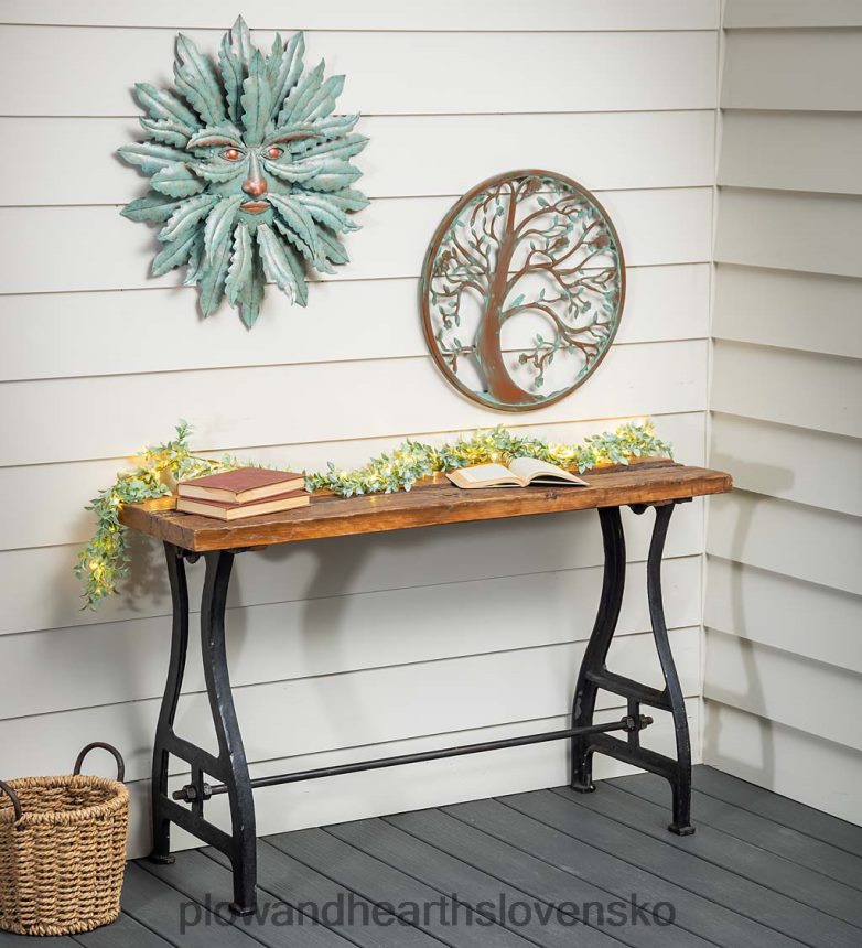 Plow & Hearth birminghamský konzolový stolík z recyklovaného dreva a kovu 6P208P1109 domáce potreby