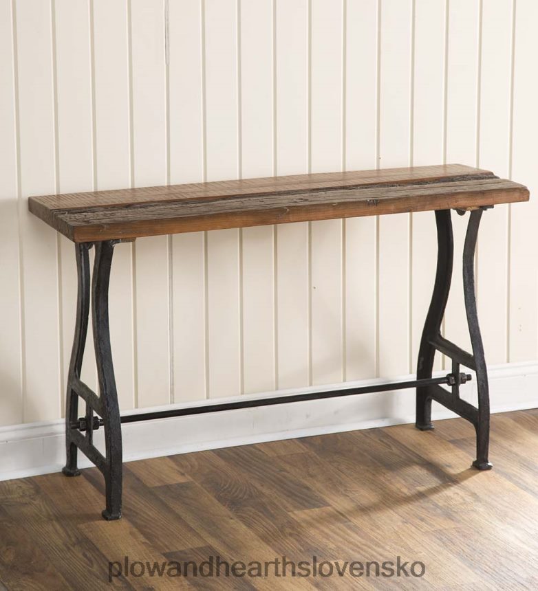 Plow & Hearth birminghamský konzolový stolík z recyklovaného dreva a kovu 6P208P1109 domáce potreby