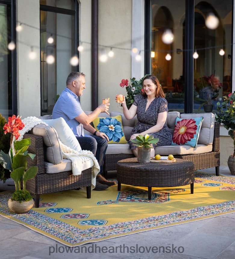 Plow & Hearth kingwood modulárna 5-dielna vonkajšia sedacia súprava - hnedá 6P208P1104 domáce potreby