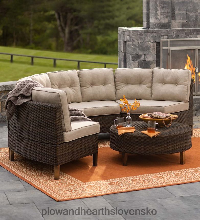 Plow & Hearth kingwood modulárna 5-dielna vonkajšia sedacia súprava - hnedá 6P208P1104 domáce potreby