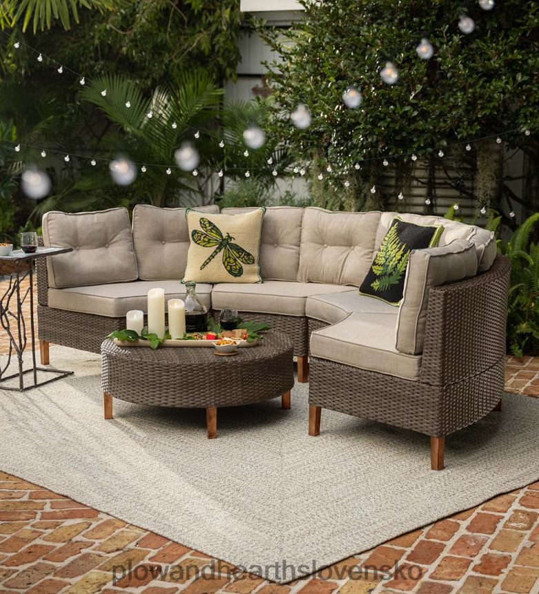 Plow & Hearth kingwood modulárna 5-dielna vonkajšia sedacia súprava - hnedá 6P208P1104 domáce potreby