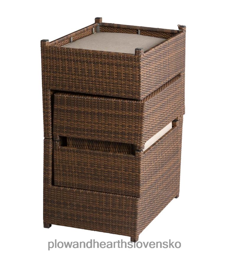 Plow & Hearth konvertibilné vonkajšie prútené ležadlo na sedenie s vankúšmi 6P208P1082 domáce potreby