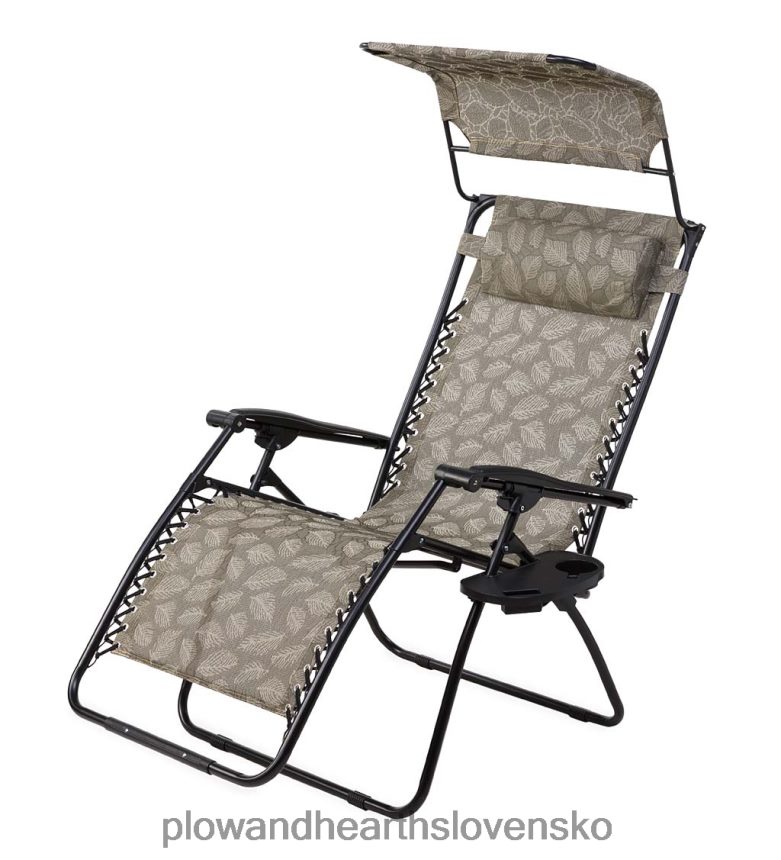 Plow & Hearth luxusná beztiažová stolička s markízou, stolíkom a držiakom nápojov - krídlo 6P208P1101 domáce potreby