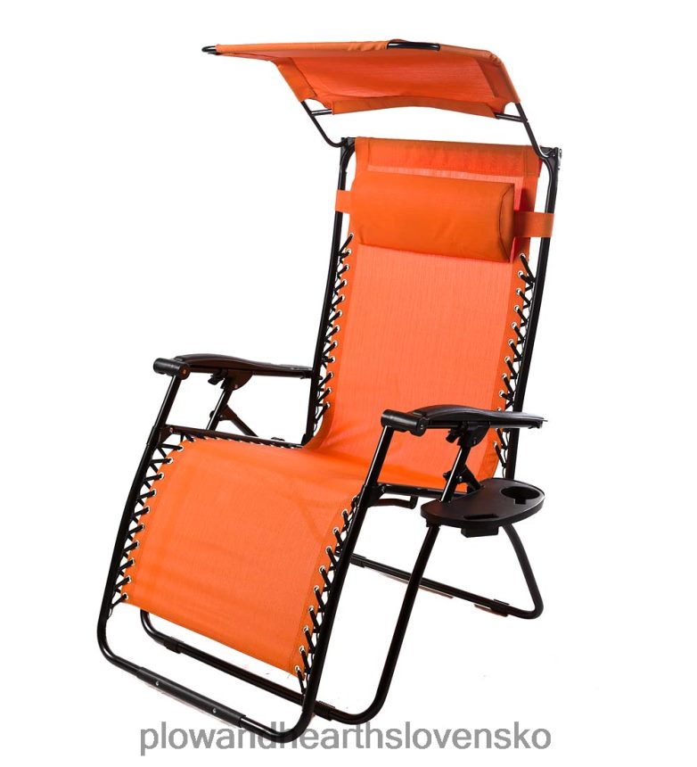 Plow & Hearth luxusná beztiažová stolička s markízou, stolíkom a držiakom nápojov - krídlo 6P208P1101 domáce potreby