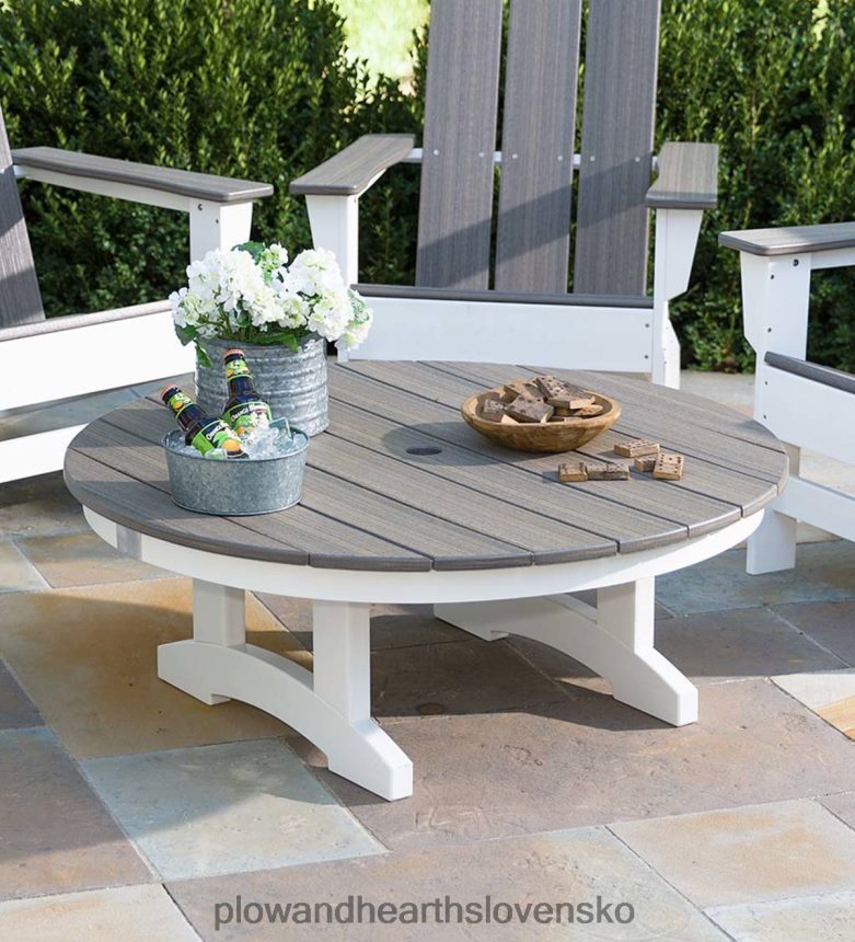 Plow & Hearth may river veľký vonkajší konverzačný stôl - mahagón/čierna 6P208P1178 domáce potreby