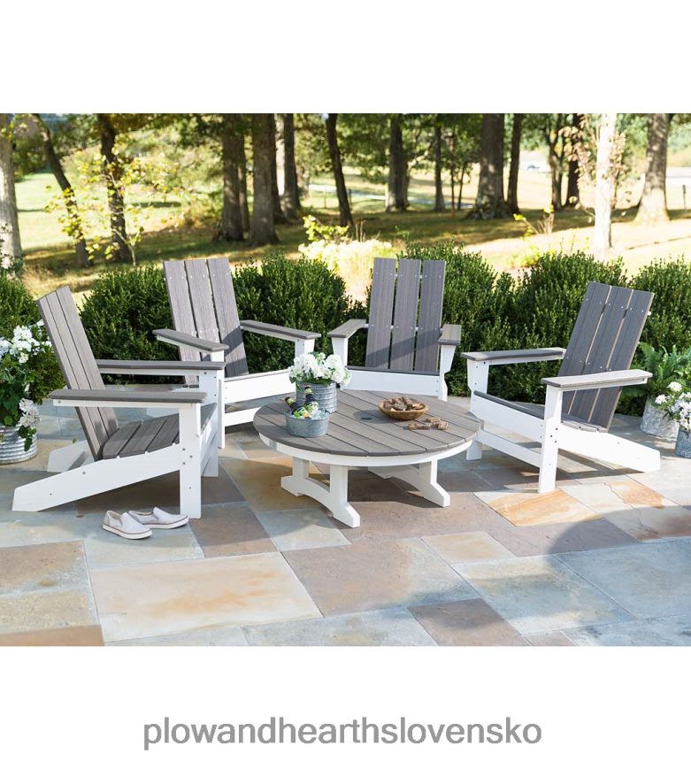 Plow & Hearth may river veľký vonkajší konverzačný stôl - mahagón/čierna 6P208P1178 domáce potreby