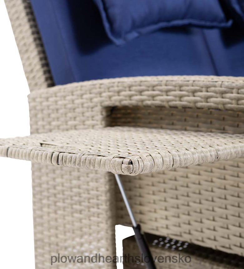 Plow & Hearth multifunkčné vonkajšie prútené kreslo lovecké ležadlo s námorníckymi vankúšmi 6P208P1114 domáce potreby