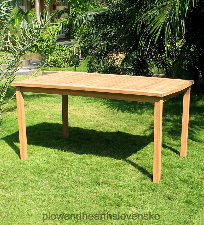 Plow & Hearth obdĺžnikový teakový jedálenský stôl 6P208P1163 domáce potreby