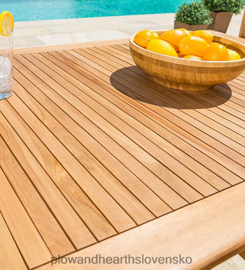 Plow & Hearth obdĺžnikový teakový jedálenský stôl 6P208P1163 domáce potreby