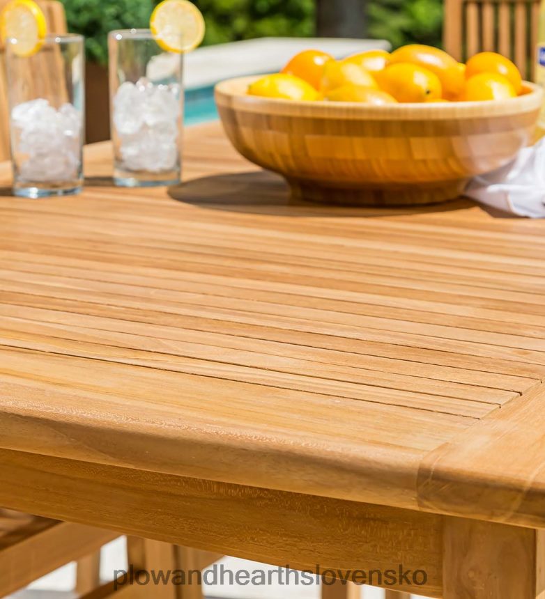 Plow & Hearth obdĺžnikový teakový jedálenský stôl 6P208P1163 domáce potreby
