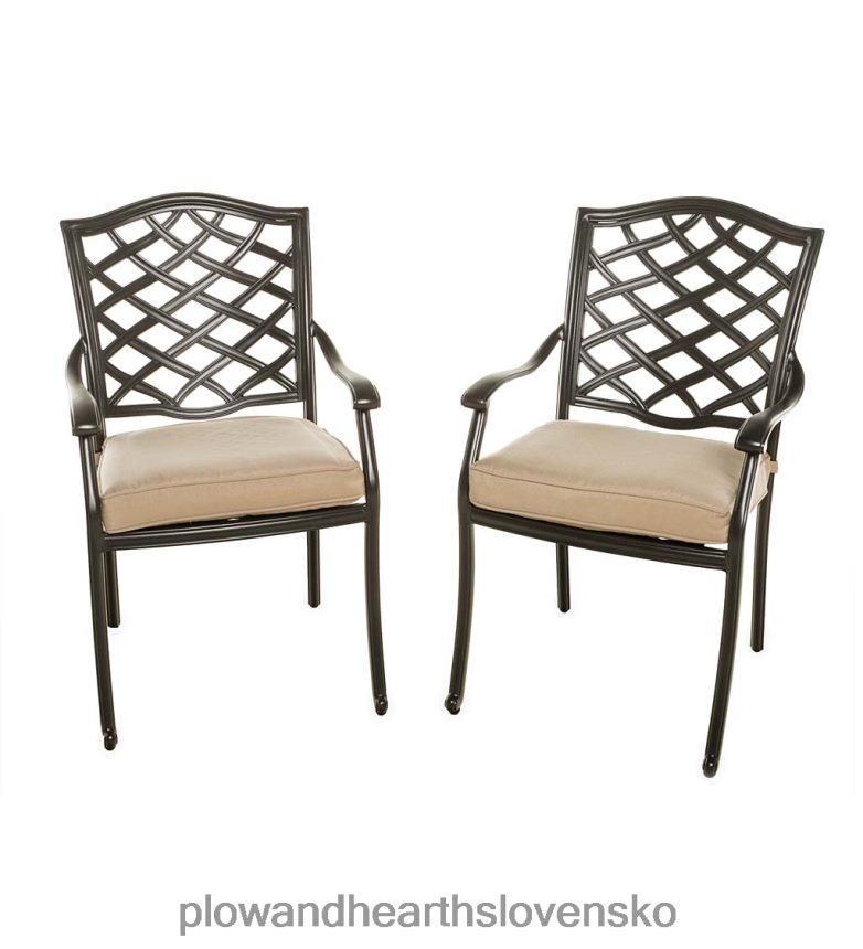 Plow & Hearth park grove vonkajšia 5-dielna jedálenská súprava z hliníka s podsedákmi 6P208P1149 domáce potreby